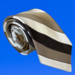 Vintage 60s Classic Diagonal Stripe Design in monotone of browns Necktie